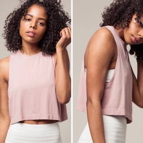 NWOT A by Avocado “Go-To Tank” Cropped Workout Tank in Mauve/Light Pink Size M - Picture 2 of 13